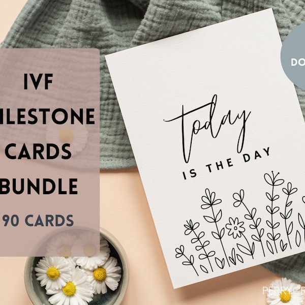 IVF Milestone Cards, IVF Milestone, IVF Journey, Milestone Cards, ivf Baby, Miracle Baby, Infertility, Infertility Journey, Digital Download