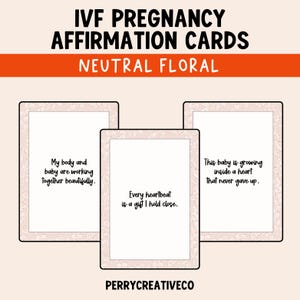 Cartes d'affirmation de FIV, cartes de FIV, parcours de FIV, cartes d'affirmation, bébé fiv, bébé miracle, stérilité, parcours de l'infertilité, téléchargement numérique