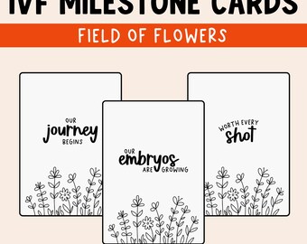 IVF Milestone Cards, IVF Milestone, IVF Journey, Milestone Cards, ivf Baby, Miracle Baby, Infertility, Infertility Journey, Digital Download
