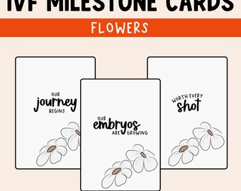 IVF Milestone Cards, IVF Milestone, IVF Journey, Milestone Cards, ivf Baby, Miracle Baby, Infertility, Infertility Journey, Digital Download