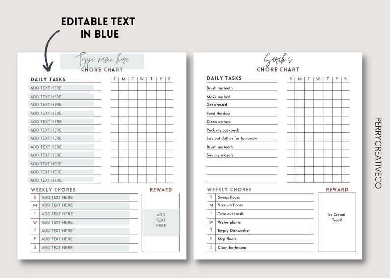Chore Chart for Kids, Chore Chart, Behavior Chart, Reward Chart, Reward ...