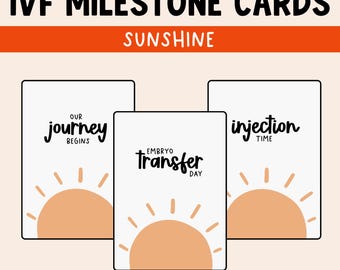 IVF Milestone Cards, IVF Milestone, IVF Journey, Milestone Cards, ivf Baby, Miracle Baby, Infertility, Infertility Journey, Digital Download