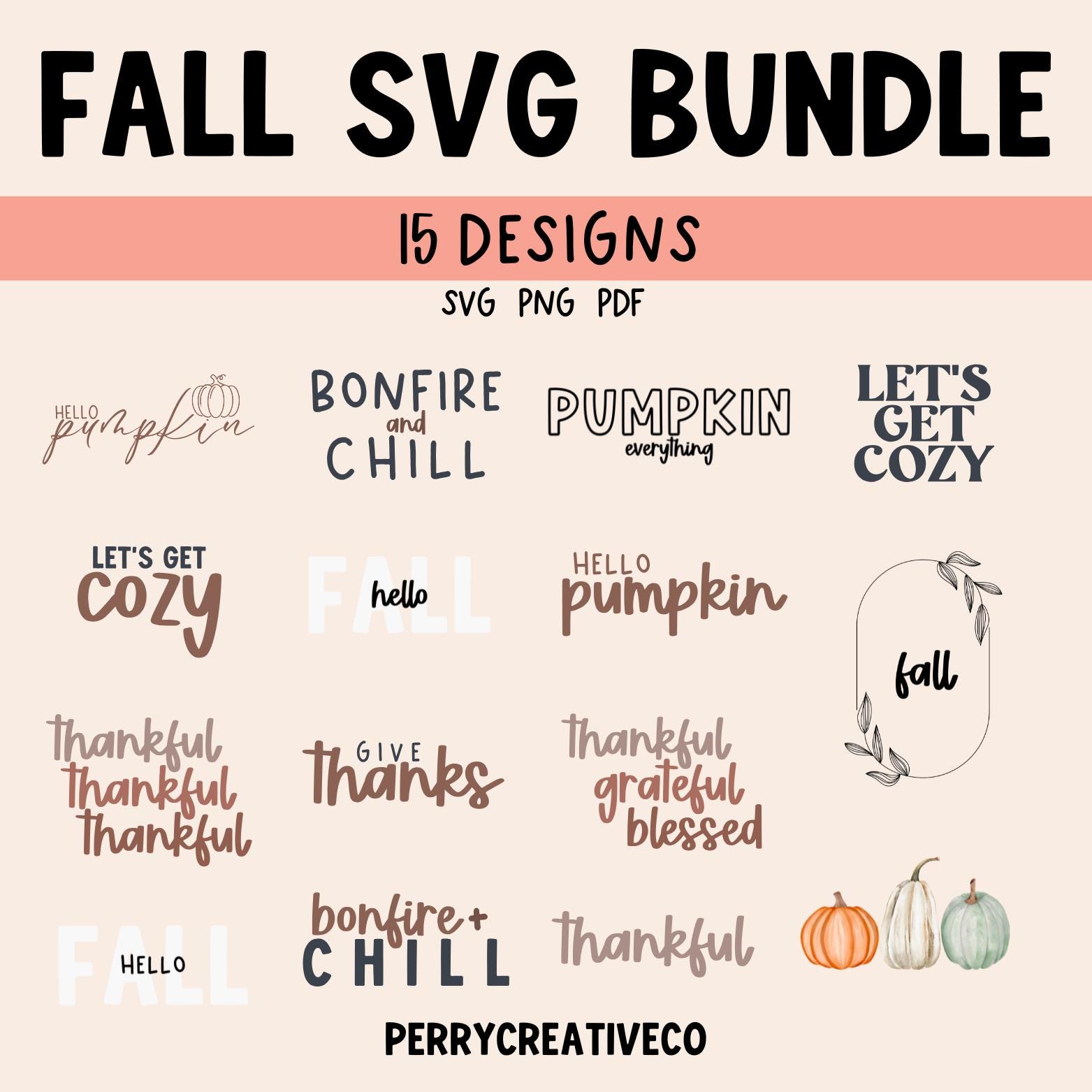Fall SVG Bundle | Fall Svg | Fall Svg Designs | Fall Shirts Svg | Fall ...