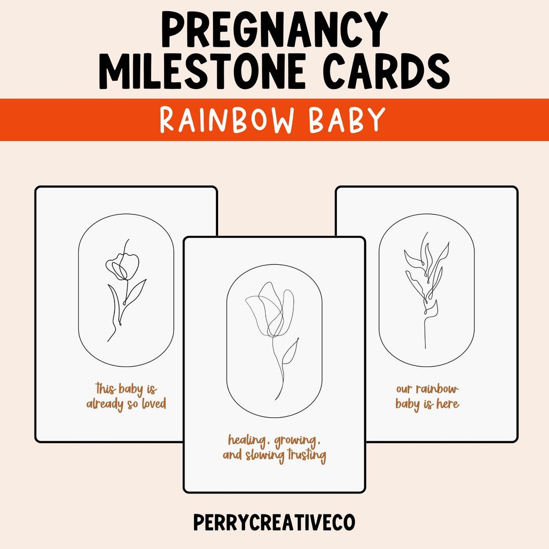 Rainbow Baby IVF Milestone Cards | 30 Printable Milestones | Digital ...