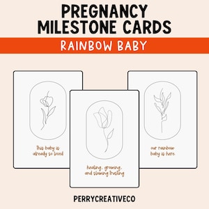 Cartes jalons FIV bébé arc-en-ciel | 30 jalons imprimables | Téléchargement numérique | Souvenir de voyage de FIV | Cadeau grossesse après un décès