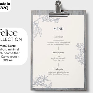Coleção Felice - Modelos de Menu, Menu Editável Canva, Menu de Restaurante para Impressão - Modelo de Menu