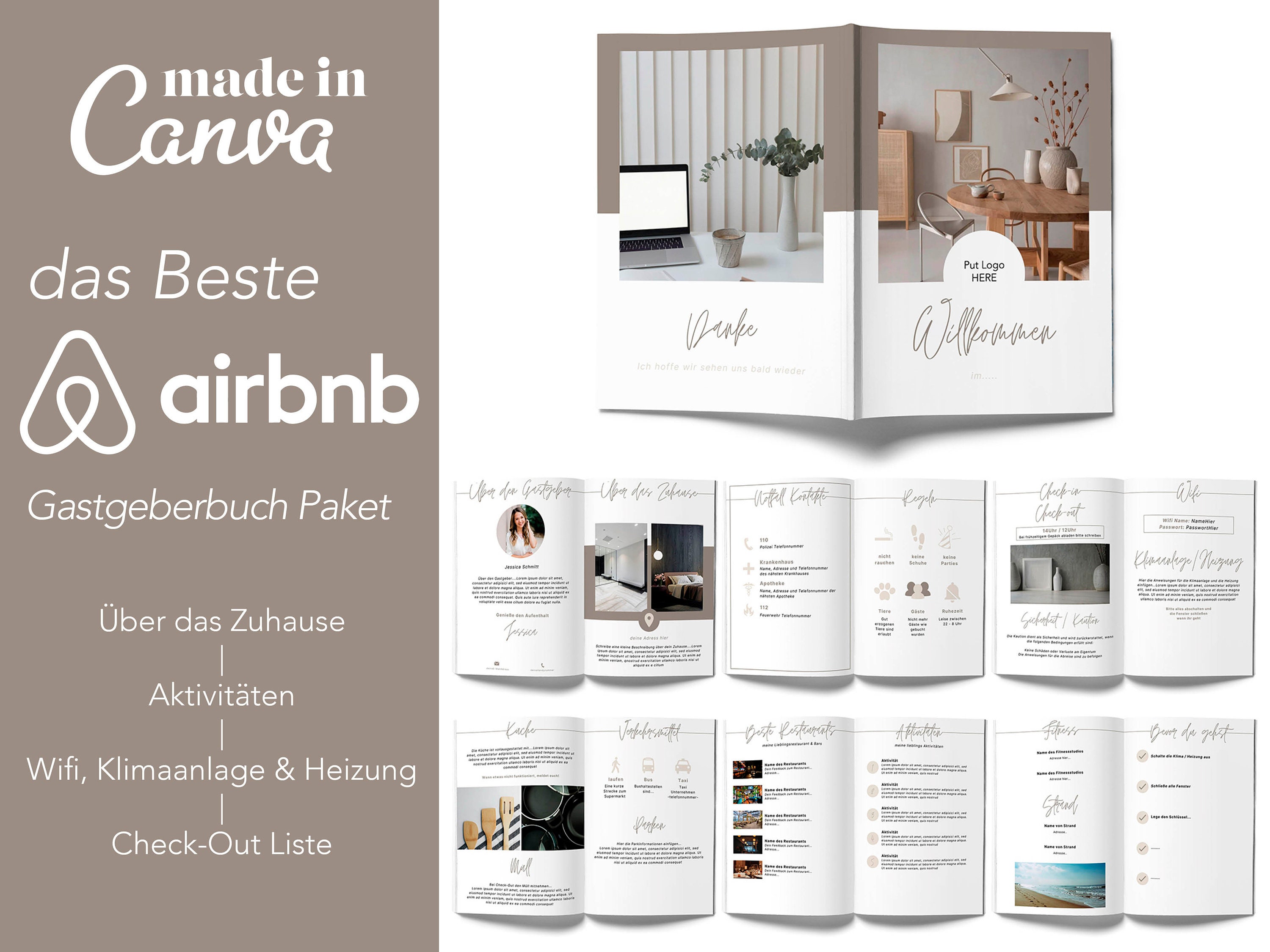 The Best Airbnb Host Package | A template for Canva | 100% editable and printable | created by a graphic designer