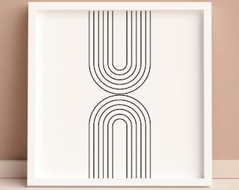 Abstract Line Print, Mid Century Art, Line Drawing, Printable Wall Art, Minimalist Art, Simple Office Wall Art, Printable Gallery Wall Art