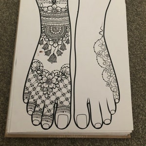 Blank Henna Feet Templates - Indian Asian - DIGITAL DOWNLOAD