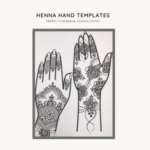 Henna Mehndi Design - Full Hand Blank Practise Templates - DIGITAL DOWNLOAD