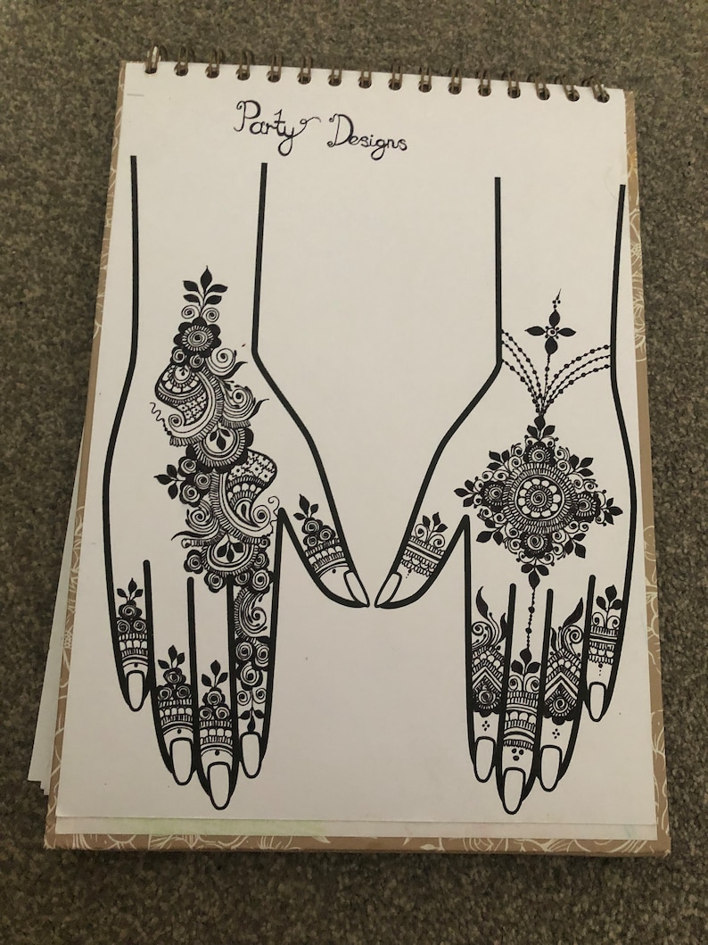 Henna Mehndi Design - Full Hand Blank Practise Templates - Etsy Canada