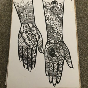 Blank Henna Hand Arm Templates - Indian Asian Mehndi - DIGITAL DOWNLOAD