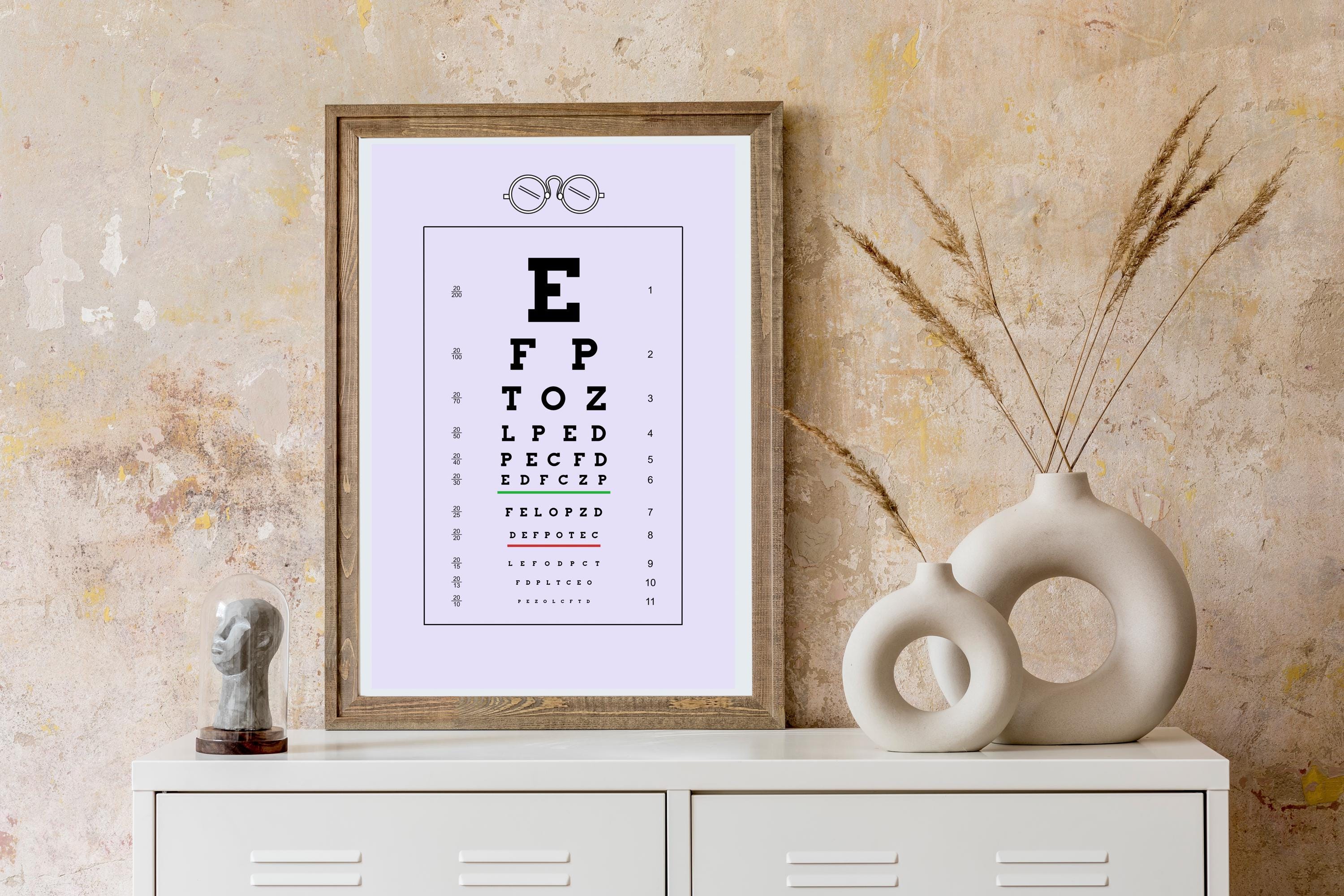 Eye Chart Poster Minimal Lavender Artwork Print Vintage Doctor Picture ...