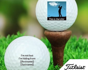Personalized Golf Balls - Set of 3 - Titleist Pro V1x - Retirement Gift for Golfer