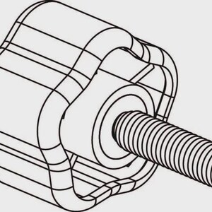10049292 2x Knob Screw Set - M8x30mm, 38x23mm, ABS Black & Stainless Steel