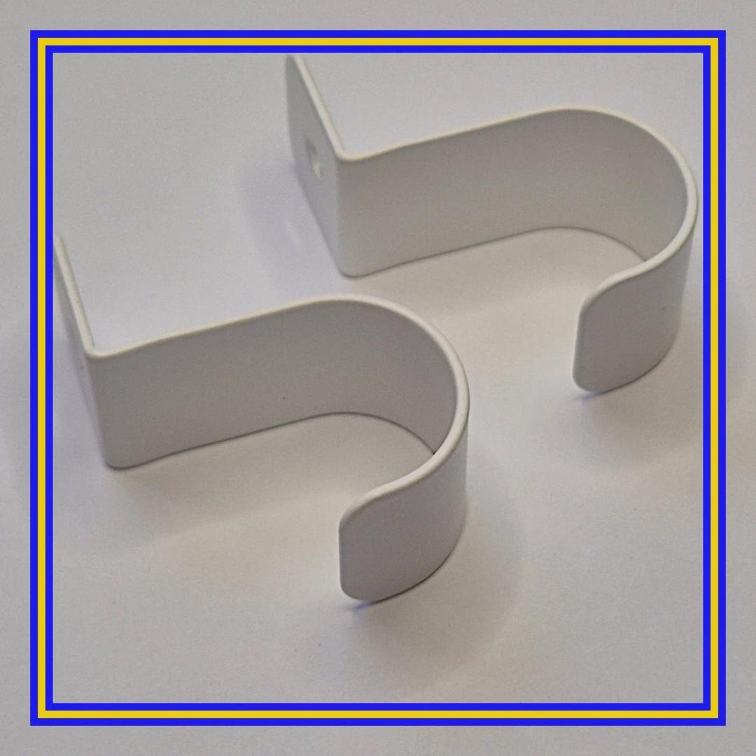 151124 X2 IKEA Metal Curved Brackets in White - Etsy