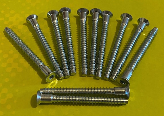 104321 X4 Replacement for IKEA Metal Wood Screw Countersunk Hex Head KALLAX Silver