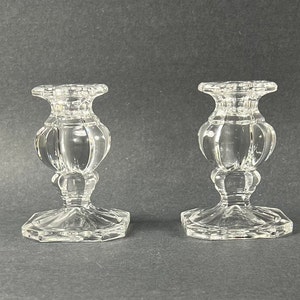 Crystal Candlesticks, Pair of Vintage Gorhan Crystal Baroque Candleholders, Stemware, Elegant Crystal Décor, Gorham Crystal Candlesticks