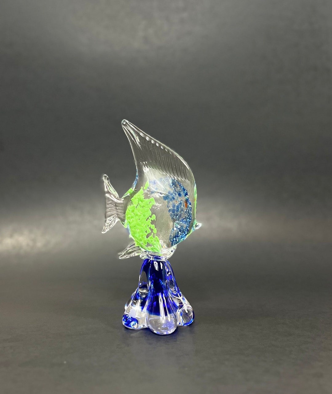Flower Fish Figurine - Blue main image 0