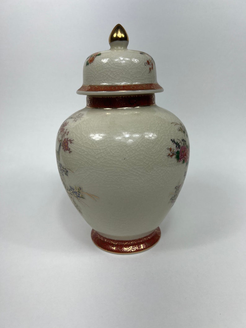 Vintage Satsuma Japan Peacock Vase With Lid Arnart Imports Etsy
