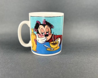Vintage Sleepy Minnie Mouse Oversized Coffee Mug, Disney Collectible