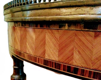 Louis XVI walnut and marble table