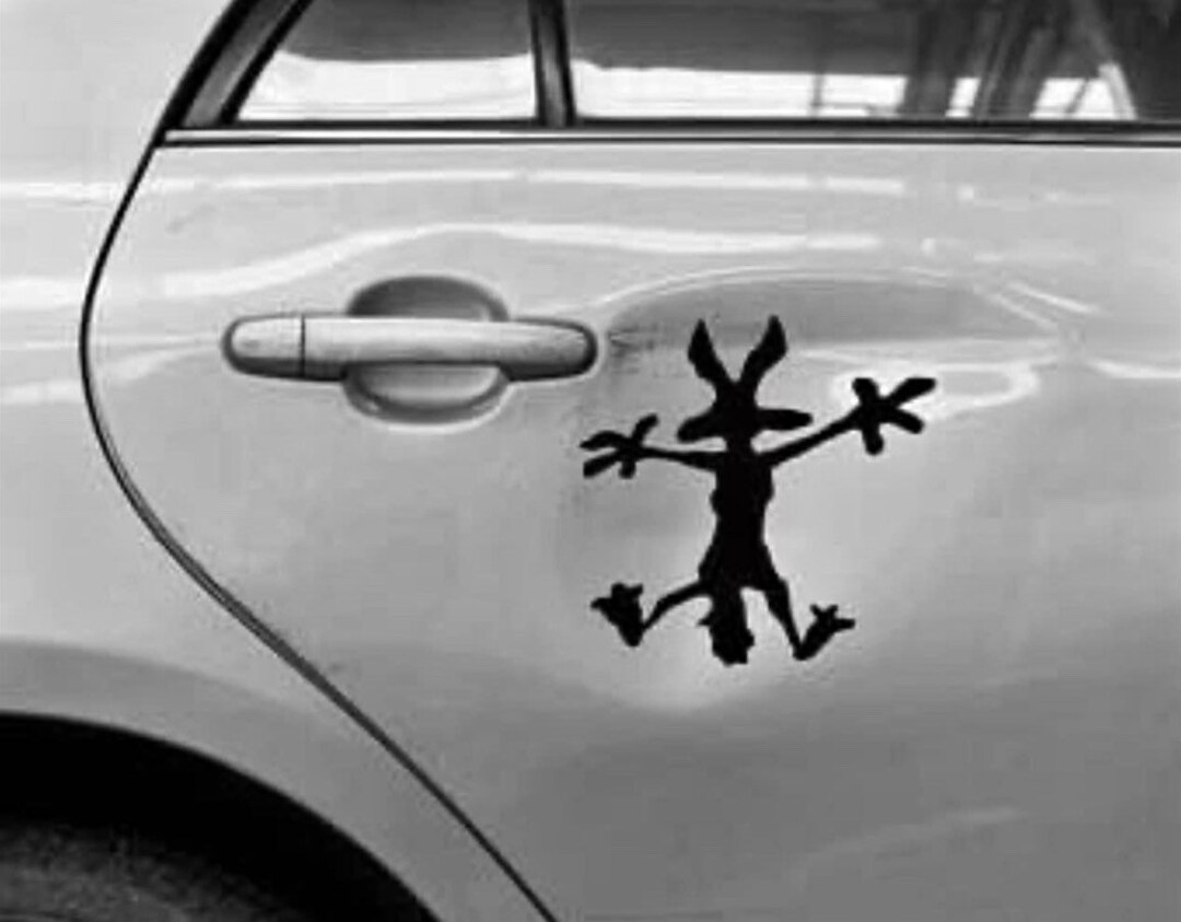Wile E. Coyote Decal for Car Dents. Available in Black and Etsy