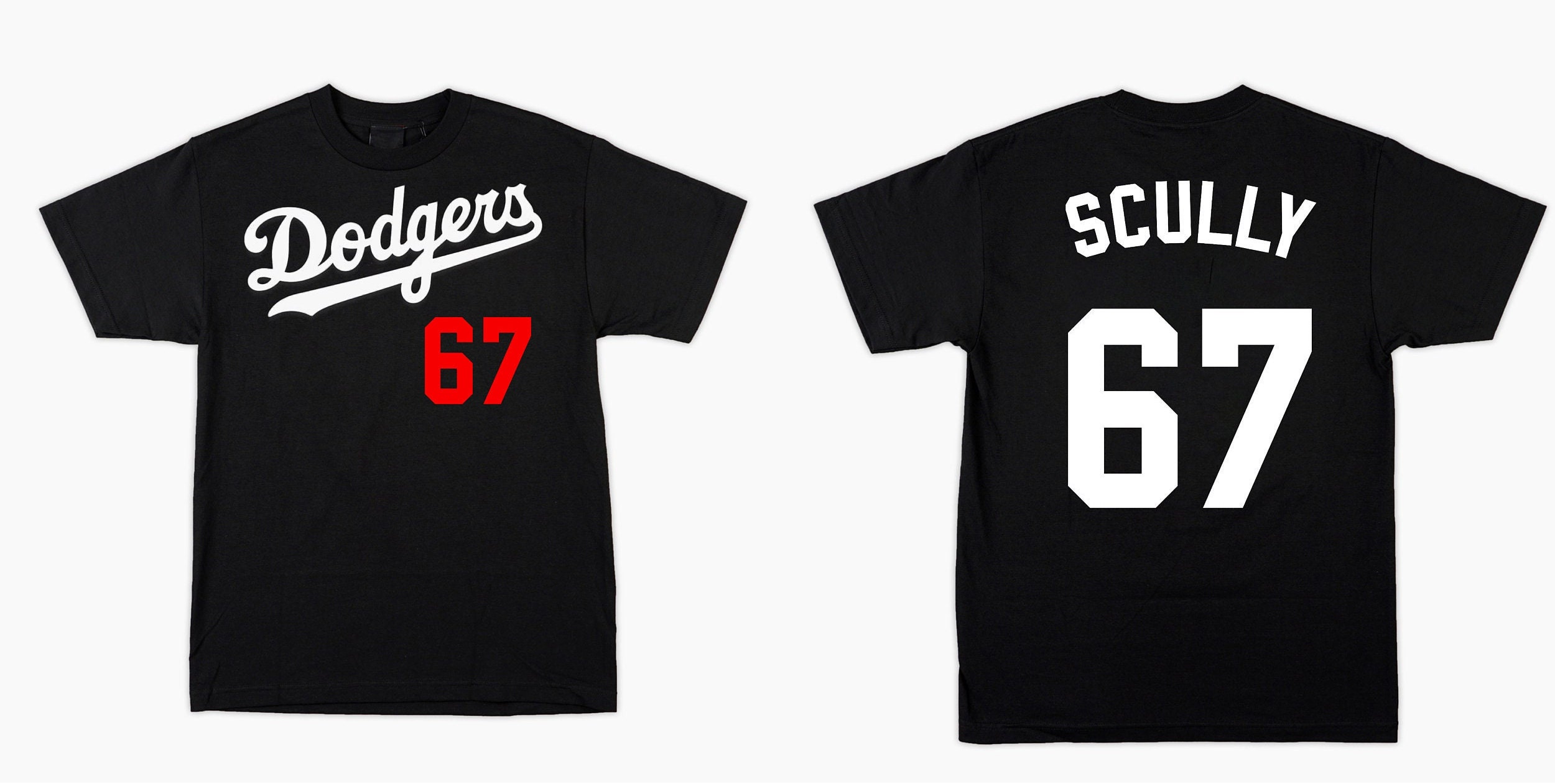 LittleCupOfSugar VIN Scully Dodgers Jersey Style Tshirt - Made to Order - All Sizes Available