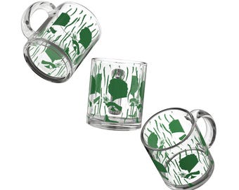 Taza de vidrio botánica: Arte verde inspirado en la naturaleza - 10 oz