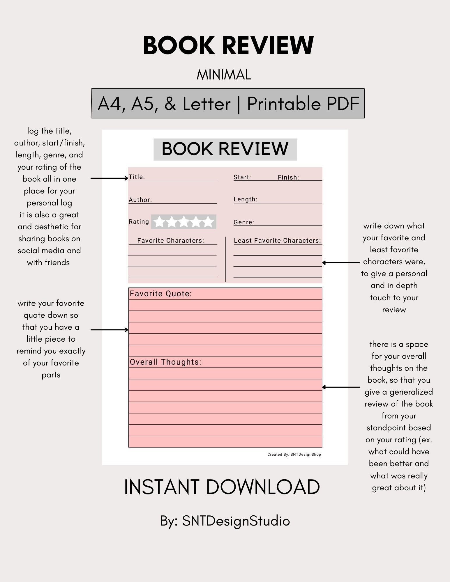 Book Review Template Printable PDF, Reading Tracker, Book Planner, Minimal Reading Planner, Reading Diary, Book List, A4, A5, US Letter - Etsy book-review-template-printable-pdf-reading-tracker-book-planner-minimal-reading-planner-reading-diary-book-list-a4-a5-us-letter-etsy