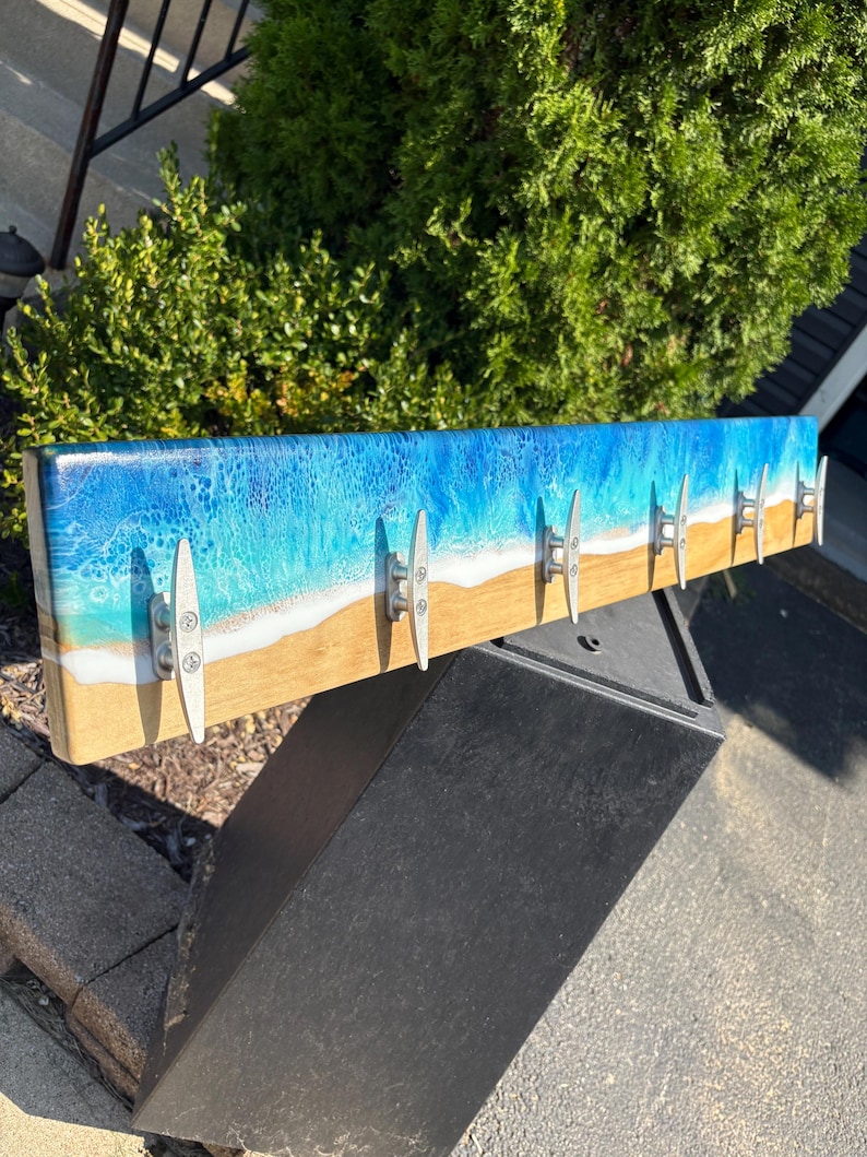 Beach Rack Plastic Epoxy Ocean Coat Rack: Coastal Outdoor Towel & Beach Decor - Etsy
