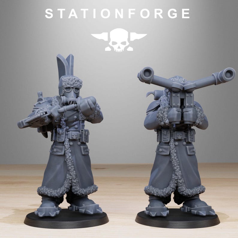 Figurine GrimGuard Frostwatch Officer Pose 2 - StationForge - Sci-fi Wargaming Grimdark - Neuve