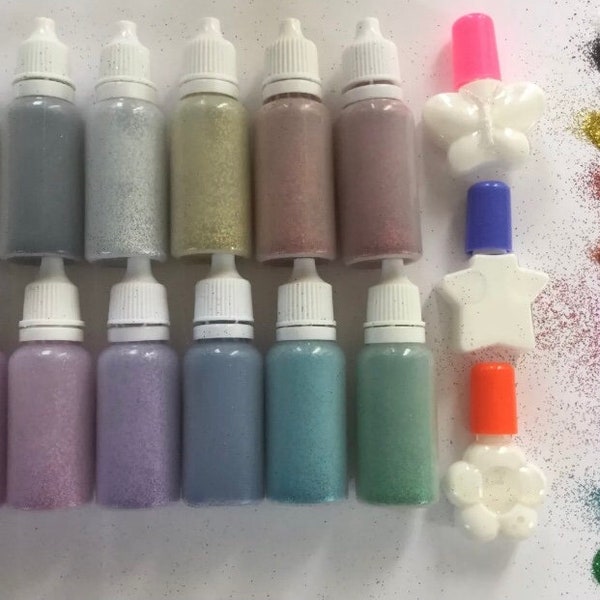 GLITTER TATTOO Festival Face starter set - 3 x Body glue & 12 x 10ml glitter puffer bottles kit