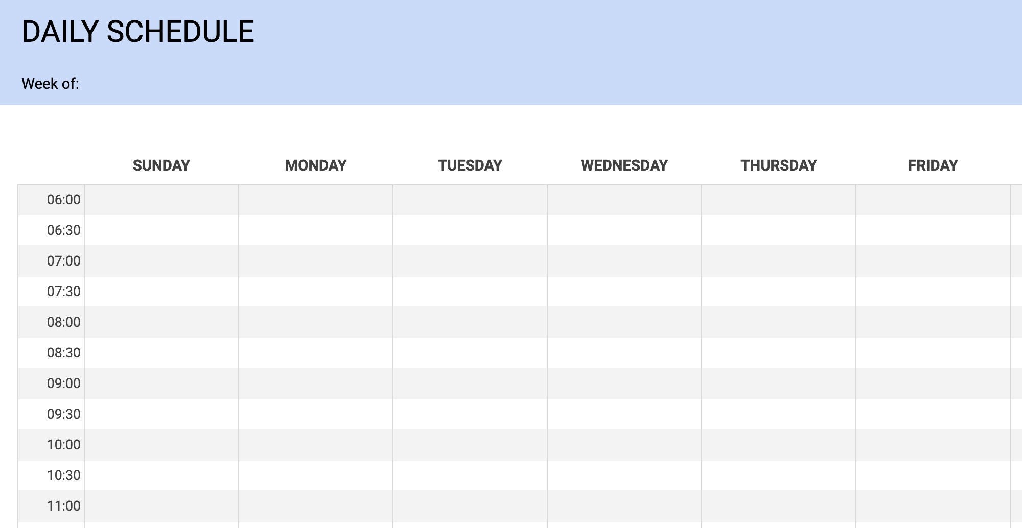 Undated Daily Schedule Planner for One Full Week, Simple Design, PRINTABLE - Etsy