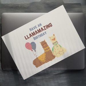 Birthday Card llama Alpaca Amazing Birthday Card Cute Adorable | Printable Pdf
