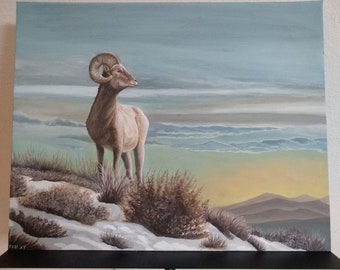 Original Acrylgemälde Bergziege