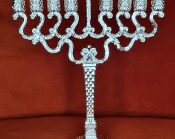 Hanukah Hannukia menorah 9 ramas Jerusalén Judaica, regalo de Israel 22 cm