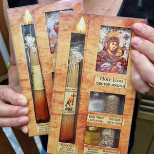 2 Home Blessing set Beeswax 33 Candles Blessed at Holy Sepulchre Jerusalem Church