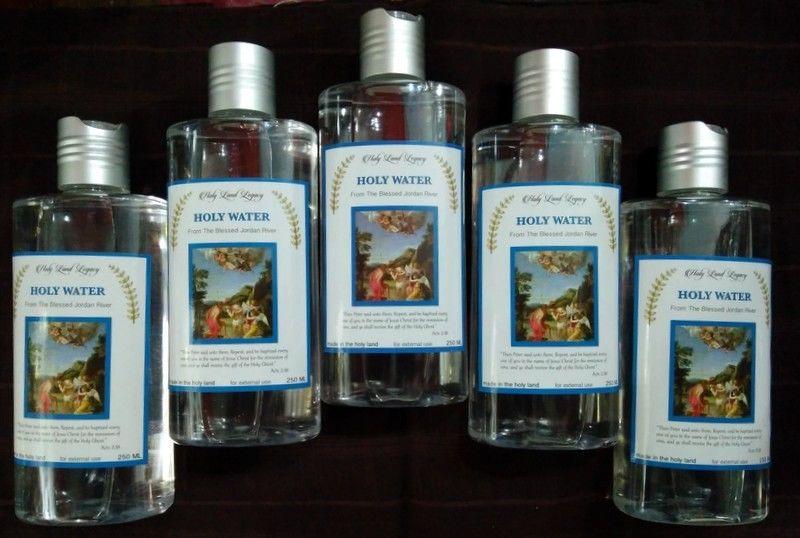 Holy Water Lot 5 Bottles Blessed Jordan River Baptism Site 250 Ml, 8.45 Oz