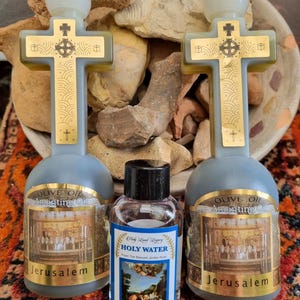 Jordan river Holy Water 50 ml + 2 Jerusalem Frankincense  Anointing Oil 150 ml Baptism site