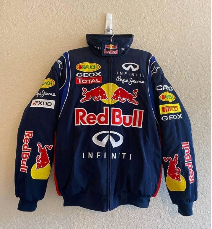 Nascar Jacket Red Bull Vintage Racing Jacket Streetwear -