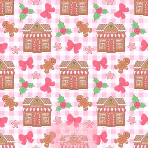 Christmas Bookish Seamless Pattern, Pink Girly Holiday Pattern for Wallpaper and Sublimation Design, Christmas Bow Pattern, Commercial Use