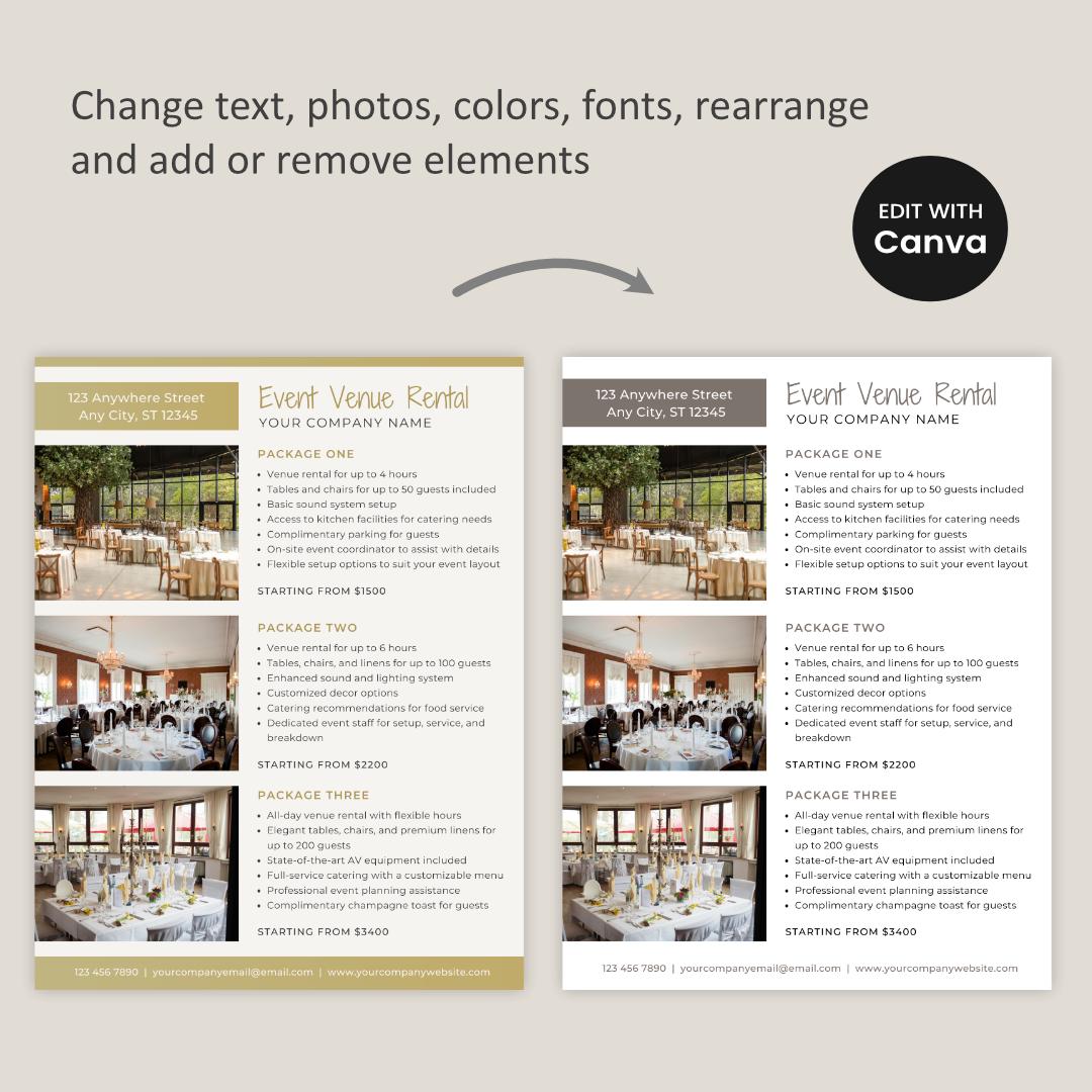 Event Venue Rental Packages Price List, Wedding Venue Price List, Event ...