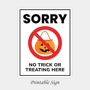 Panneau « Interdiction de donner des bonbons ou un sort » (imprimable)