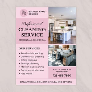 Cleaning Services Flyer, House Cleaning, Office Cleaning, Housekeeping, Cleaning Service Business, Editable Canva Template