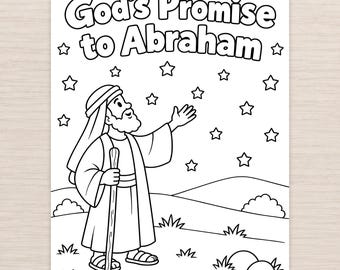 Kleurplaat Gods belofte aan Abraham, Genesis 15:5 (Printbaar)