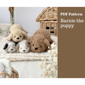 Barnie the puppy knitting pattern. English and Russian PDF.