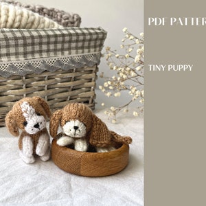 Tiny puppy knitting pattern. English and Russian.