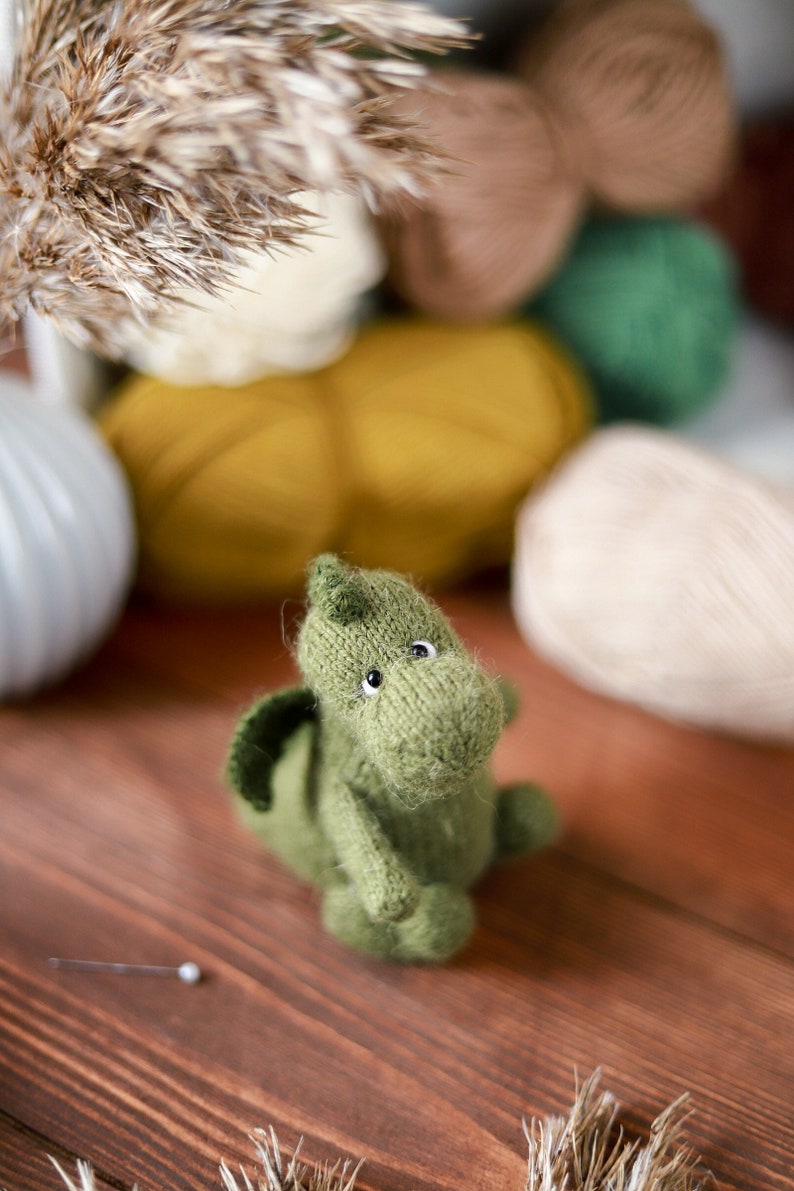 Knitting dragon pattern. Amigurumi dinosaur. image 7