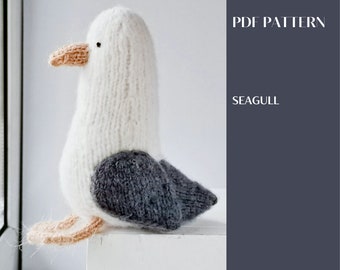 Seagull knitting pattern. English and Russian.